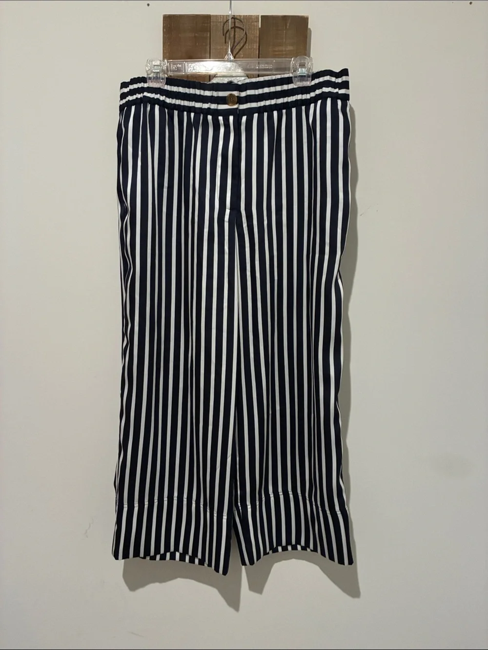 J. Crew Navy and White Vertical Stripe Pants